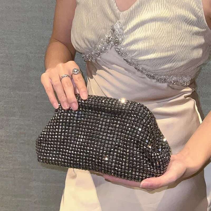 French Style Dia Evening Encrusted Shell Bag Women's Hand-Held Banquet Ladies Cosmetic Bags For Makeup