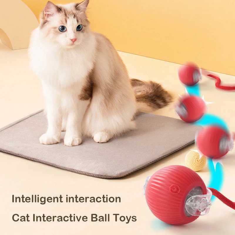 Cat toy automatic rolling ball artificial tail charging intelligent pet interactive ball electric toy dog training simulation mouse Y250412