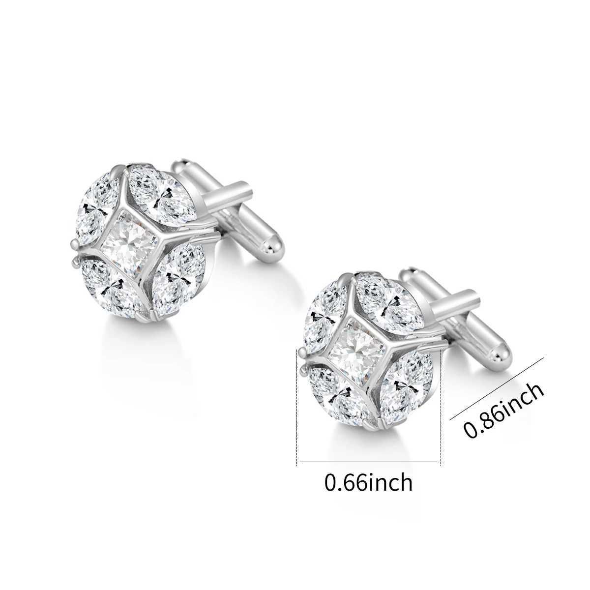 WEIMANJINGDIAN brand 2 pieces/pair exquisite cubic zirconia cufflinks suitable for mens matchingT250412