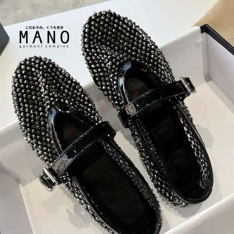 2024 Summer Niche Temperament Hollow Rhie Ballet New All-Matching Low-Cut Shoes Advanced Fashion Women