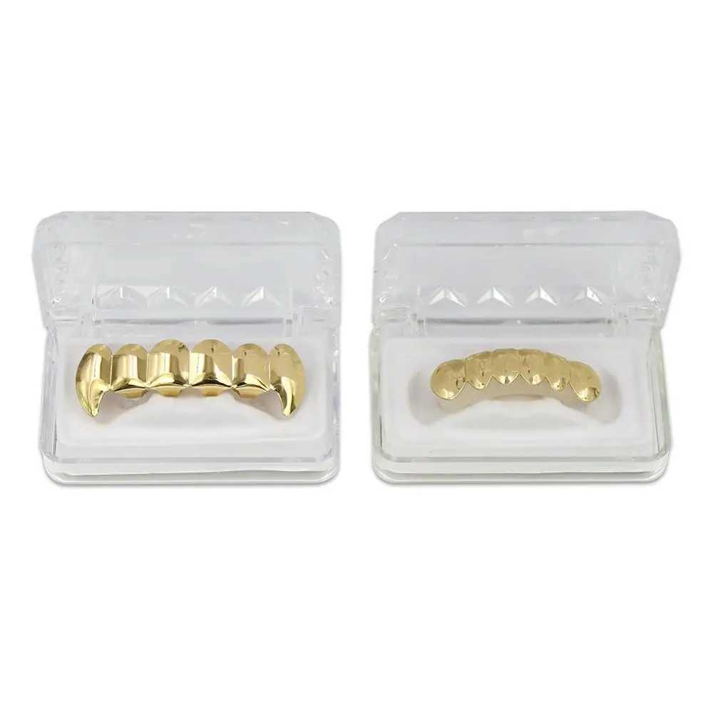 GUCY New Hip Hop Tooth Scrub Machine Upper and Lower Vampire Tooth Scrub Hat Set W250412