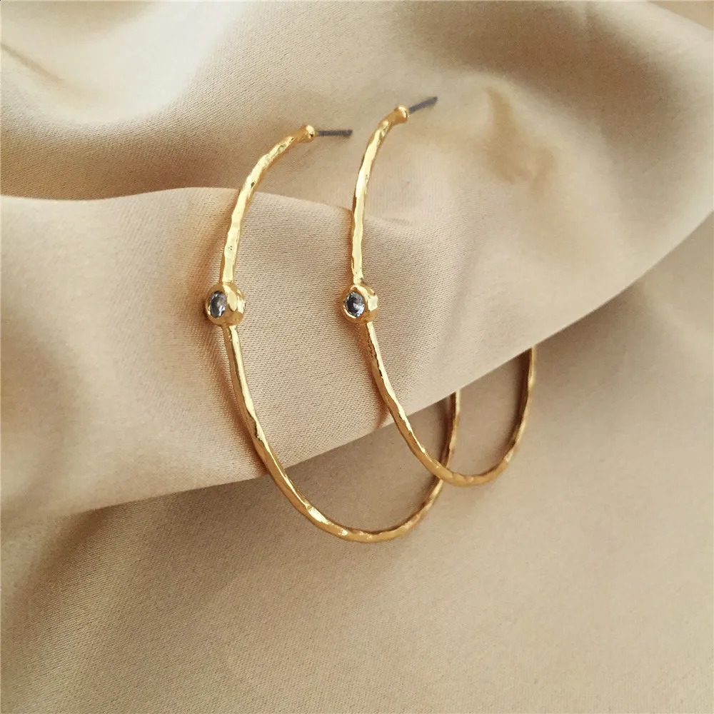 18K gold plate ring earrings womens fashionable gold small round ring earrings punk hip-hop jewelry accessories 250409