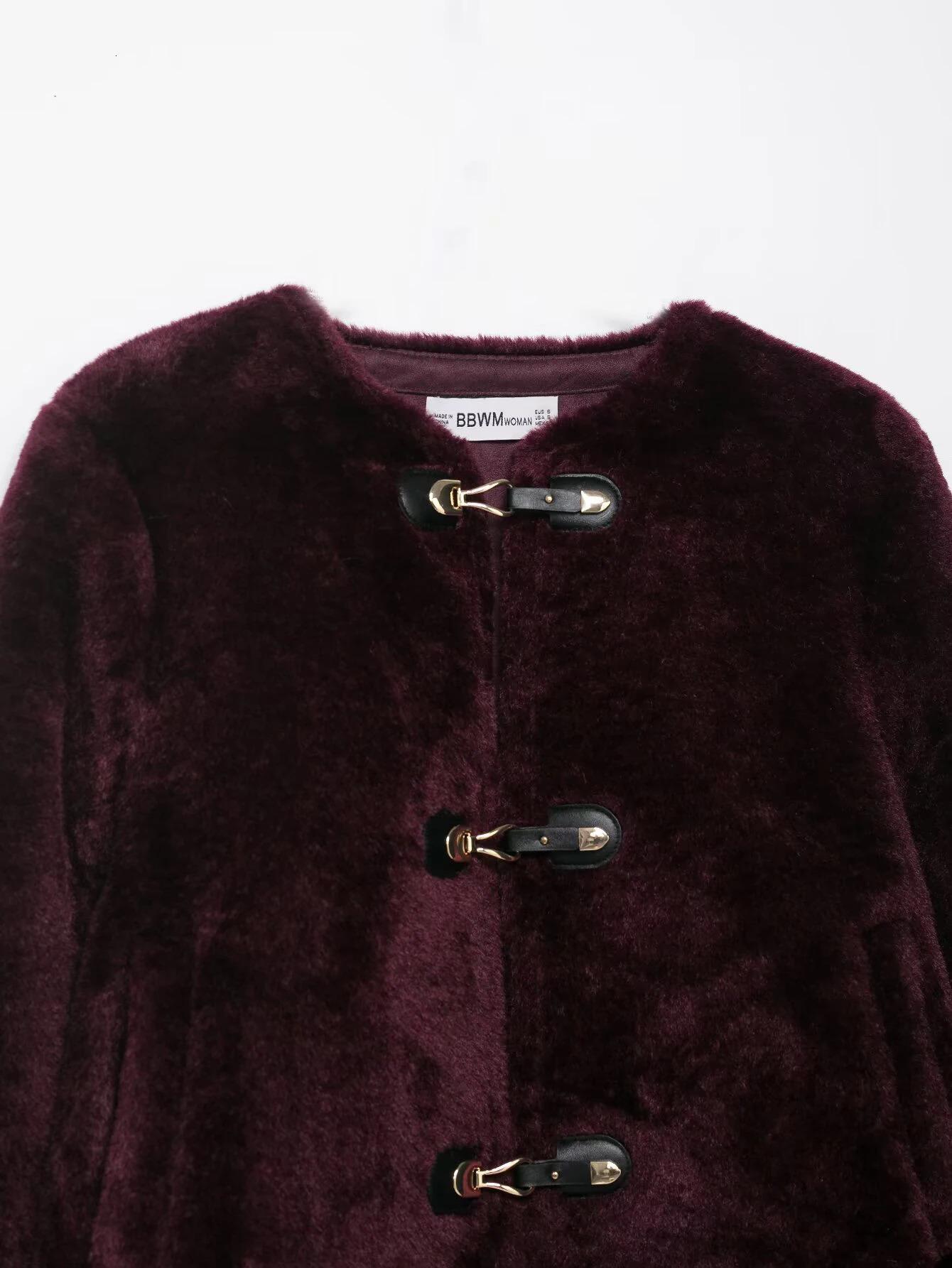2025 AutumnWinter Product Womens Commuting Warm Lamb Wool Rope Knot Round Neck Double sided Jacket Coat 251107