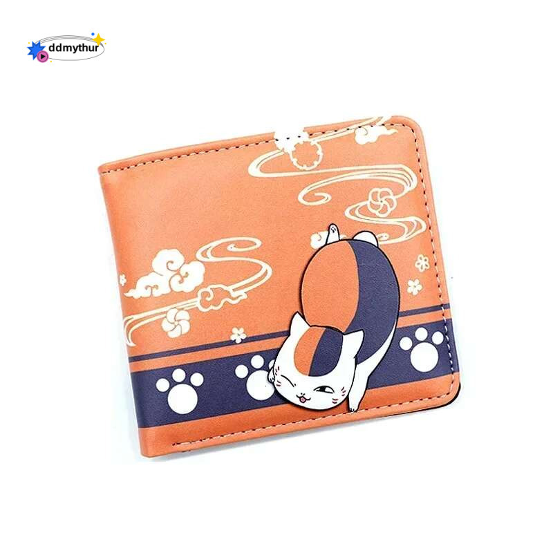 Anime Natsume Yuujinchou Short Button Wallet Cartoon Cat Teacher PU Leather Zipper Purse ddmythur