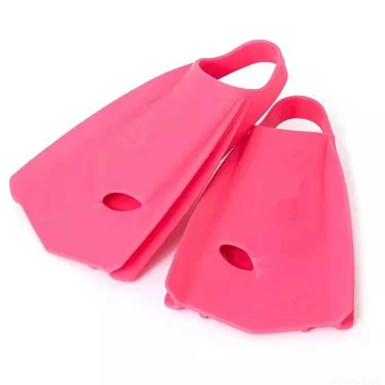 New silicone swimming fins travel size flip cover short inflatable fins comfortable swimming pool swimming training finsY250412