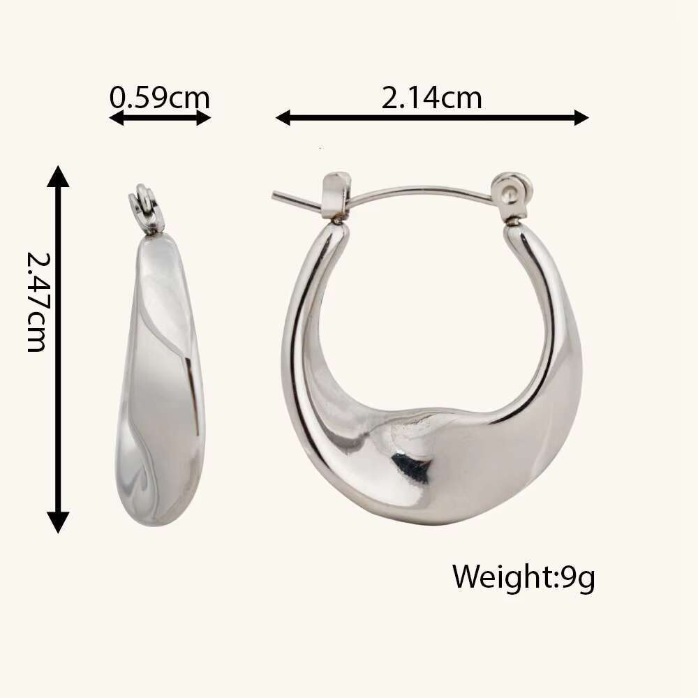Stylish Jewelry Wholesale Tarnish Free Chunky Twisted Stainless Steel Hoop Waterproof Earrings for Women