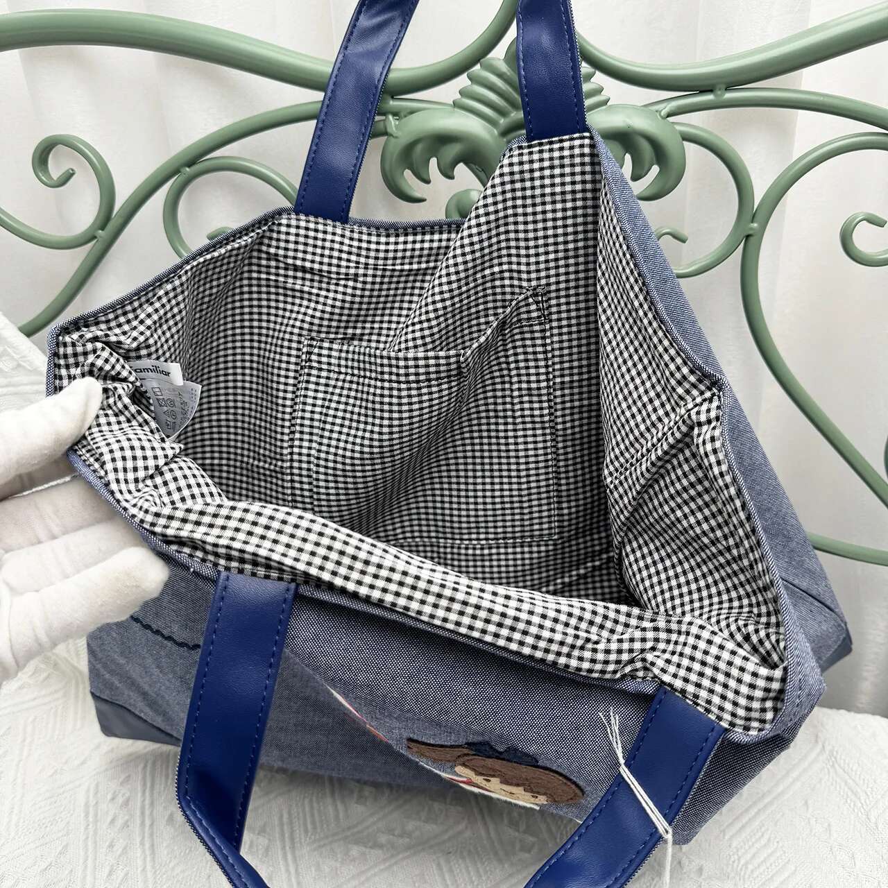 Ladies Cartoon Large Capacity Cloth Bag Handbag Handmade Embroidery Cowboy Tote 583701 583501