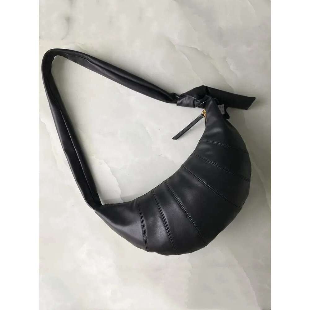 Black Genuine Leather Single Shoulder New Designer Hobos Zipper Casual Crossbody Bags High Street Sg Messenger Bag