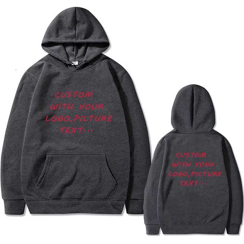 POD customization Custom Wtih Your Own /picture Hoodie Men Women DIY Casual Fleece Cotton Sweatshirt Male All Kinds of Colors Oversized HoodyT251112
