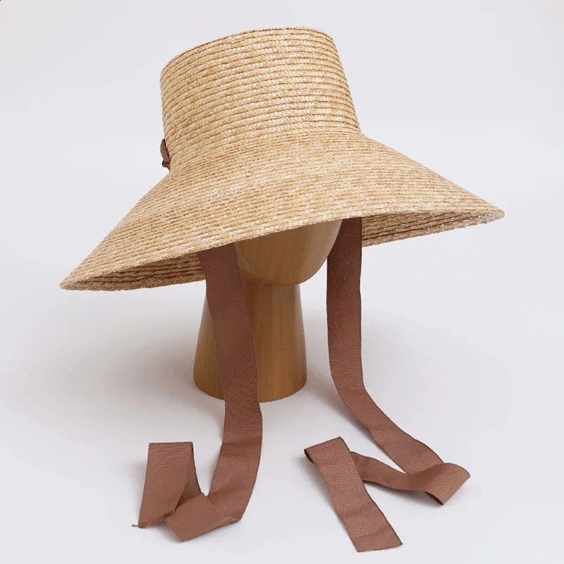 Women Wide Brim Straw Hat with Chin Strap Summer Sun Hats UV Sun Protection Beach Hat Wind Lanyard UPF Derby Travel Hat 250408
