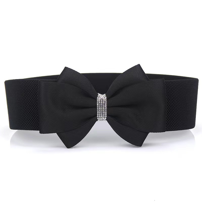 Cotton Bow Cover Women's Versatile Dress Down Jacket Waist Elastic Belt