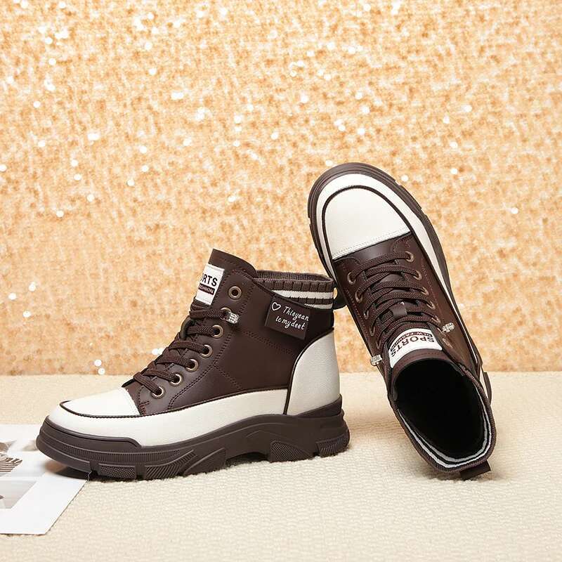 2025 New High Top Thick Women's Side Zipper Modern Casual Soft Ankle Designer Fashion Short Boots
