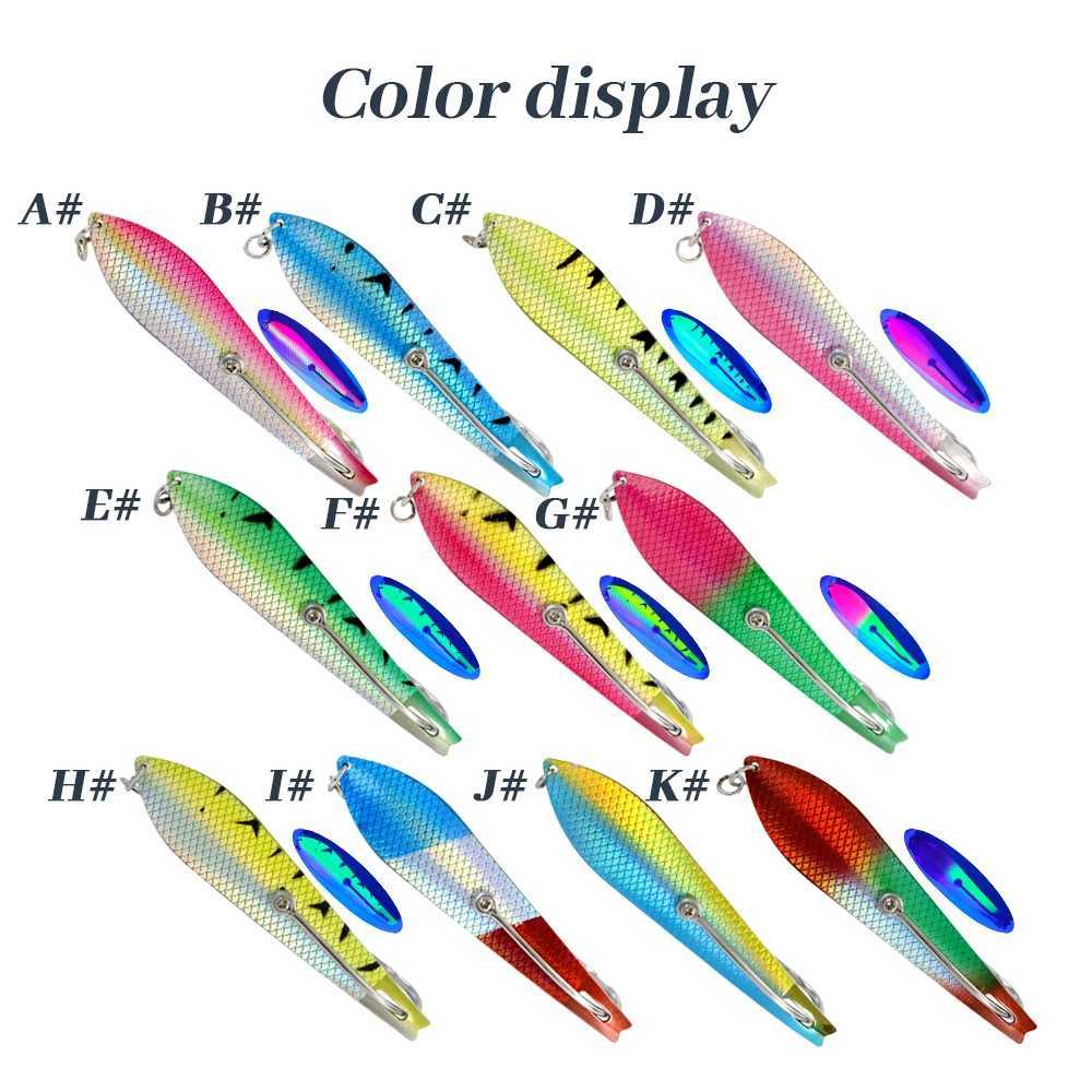 TOLU Spoon lure 5.5inch Fishing Shaped Metal Sequin Bait 3DFish Scale Patter Deep Sea Fishing Trolling Jig Lure Kingfish Mackere Z250411