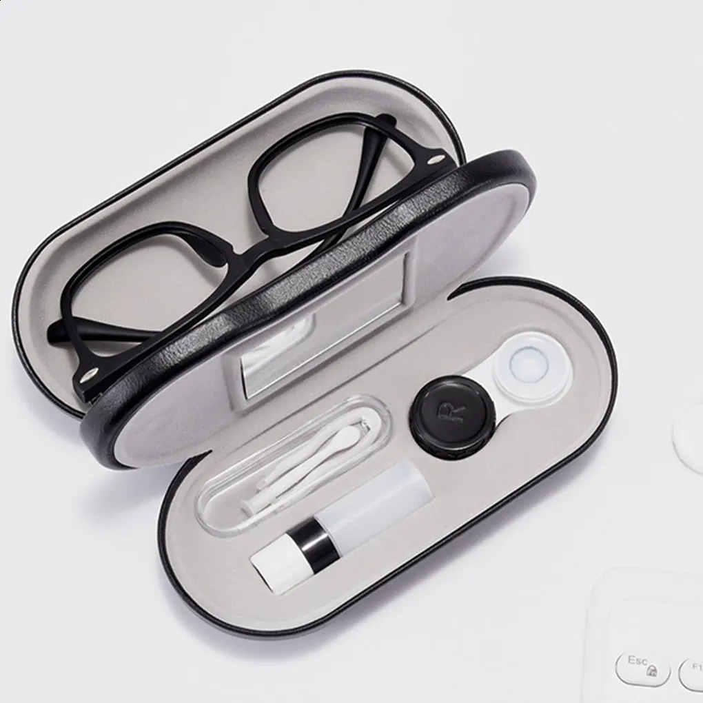 Pressure resistant dual-purpose double-layer contact lens box s wood grain contact lens box fashionable frame glasses box 250409