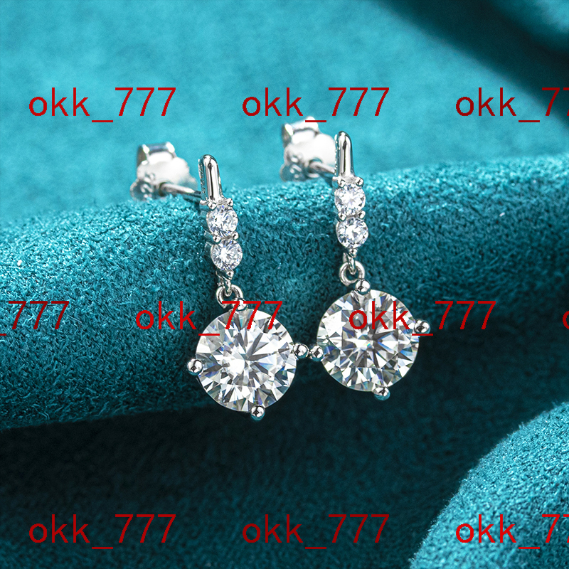 Classic White Gold Womens Wedding Jewellery Fashion 925 Silver Moissan Diamond Earrings Premium Luxury Earrings