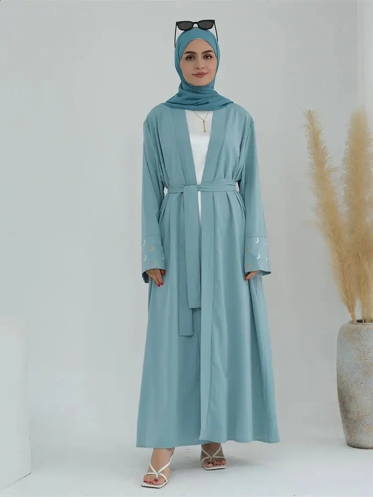 Ramadan Moon ed Abaya Kimono Damen Dubai y Islamic Muslim Kaftan Modest Dress Ka Caftan Abayas Women 250411