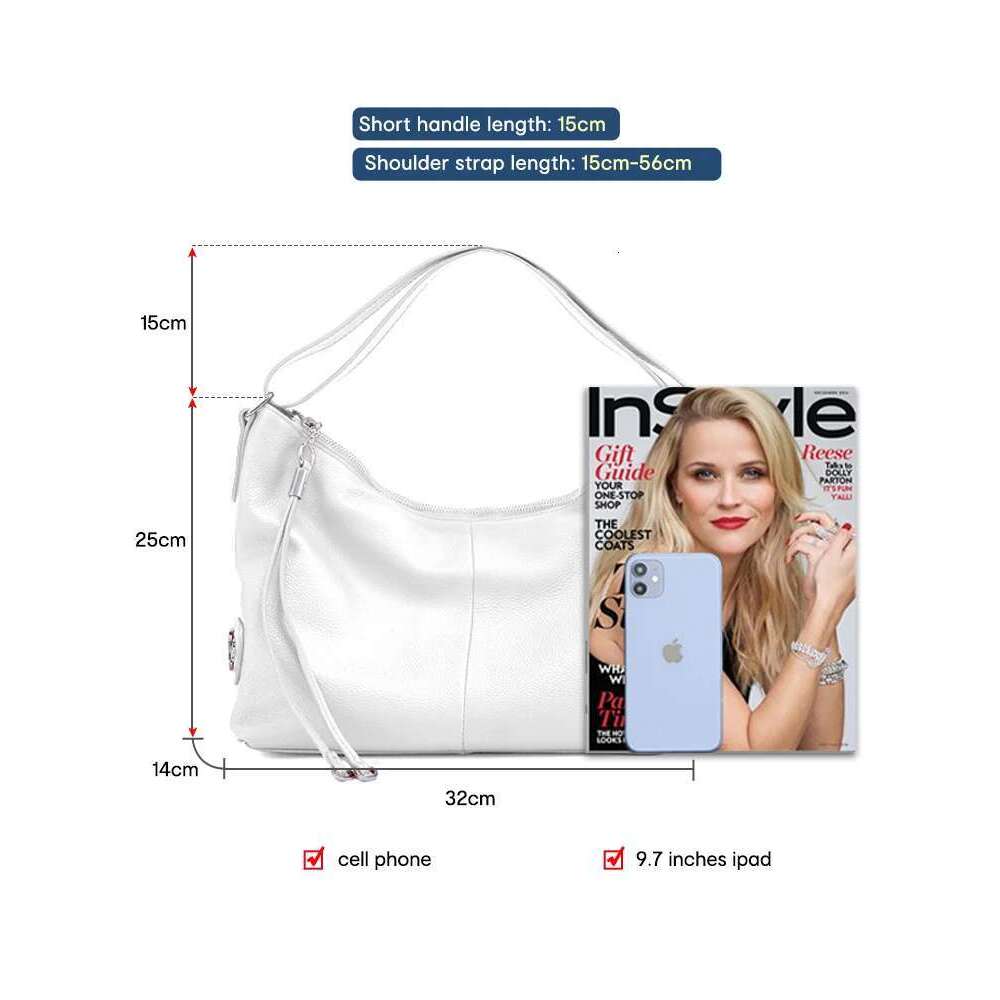 Designer Bag Zency 100% Genuine Large Women Top Handle Shoulder Tote Handbag Purse Black Leather Hobo Bag Underarm Zipper Bags