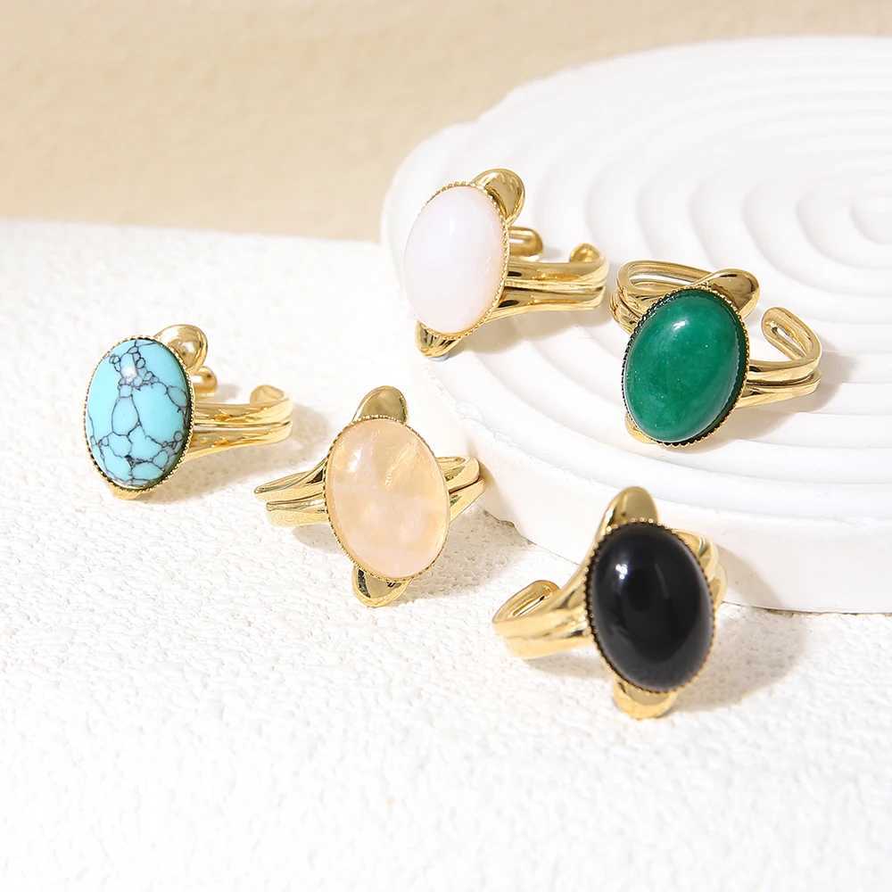 Bohemian retro 14k stainless steel adjustable wedding ring fashion jewelry giftXJ250412