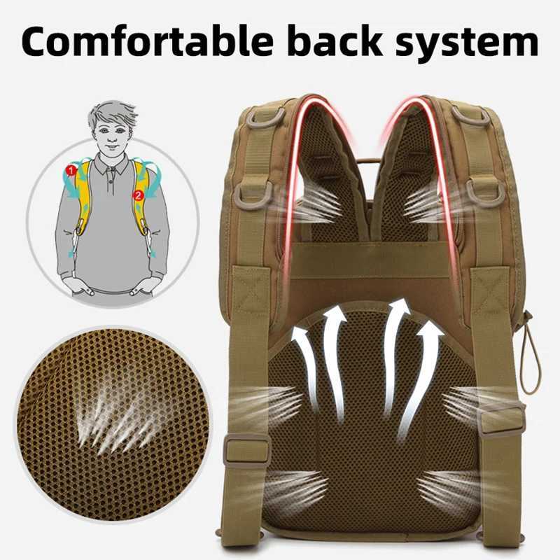 Tactical Fishing Luya Backpack Large Capacity Outdoor Travel Hiking Mountaineering Trekking Bag Multifunctional Shoulder Bag Z250411