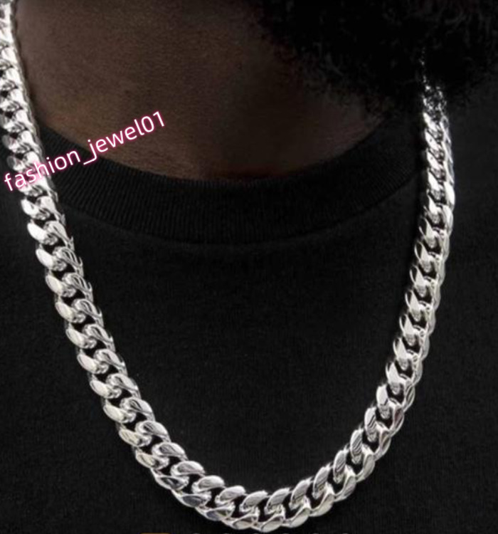 22 Inch Necklace No Stones GTD Signature Miami Cuban in White Gold /rose Gold
