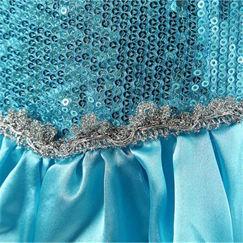 Disney Elsa Costume for Girls 2024 Carnival Party Snow Queen Luxury Role Playing Costume Birthday Party Costume Elsa Princess 3-10Y Childrens DressXJ2