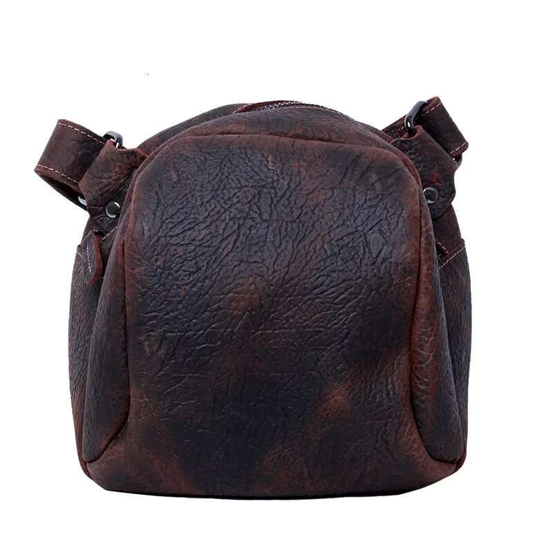 2025 Cowhide Crossbody Men's Retro Crazy Horse Shoulder Bag Leather Fashion Trend Small Backpack