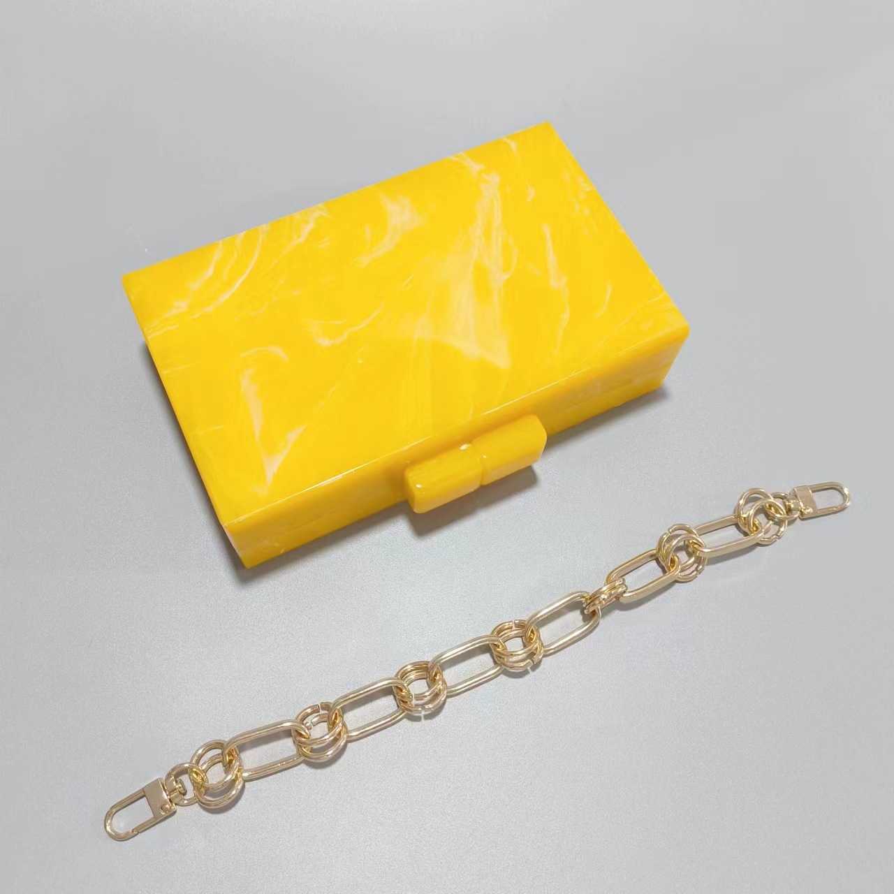 selling new yellow acrylic dinner bag grab bag single shoulder diagonal cross wedding fashion bag for women