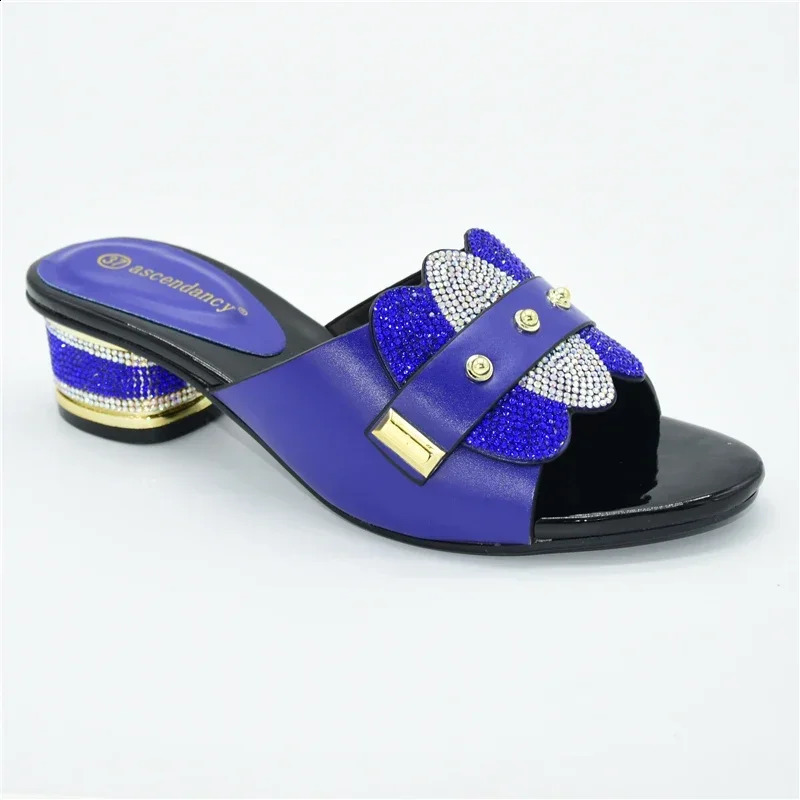 Arrivals Nigeria Womens Shoes Party Pump High Heels Fashion Womens Summer Fall Non-slip Rhinestone Shoes Square Toe Shoes 250402