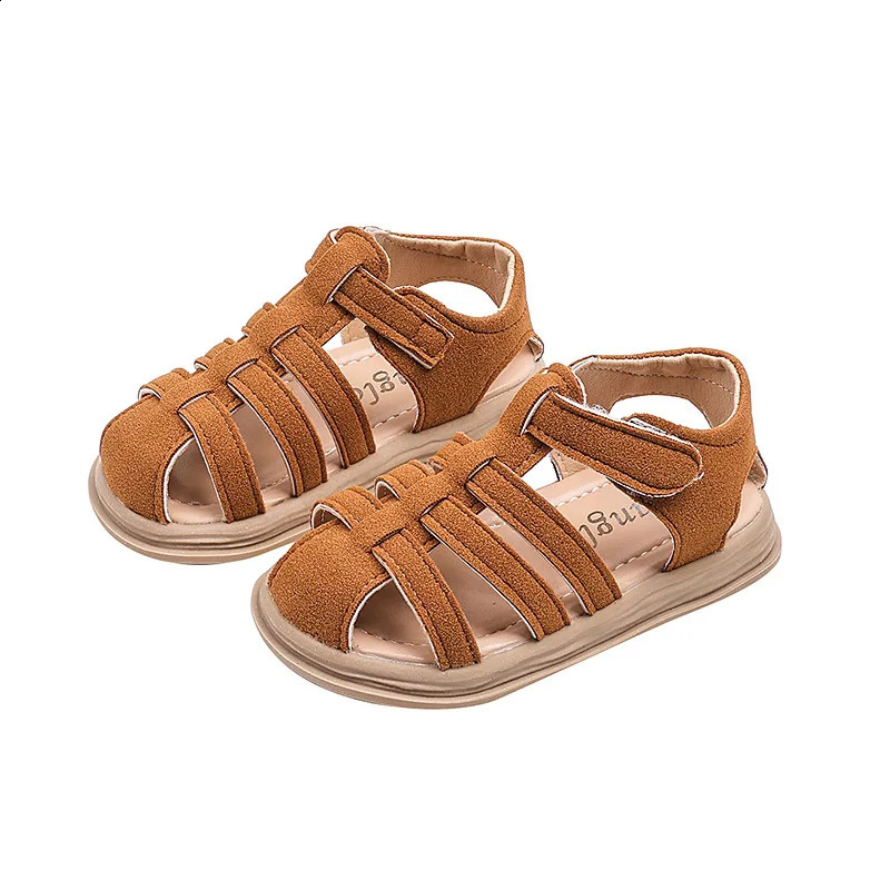 1-6 Years Children Summer Outdoor Beach Shoes Girls Princess Vintage Suede Sandals for Kids Boy 2025 Arrival Footwear I01121 250411