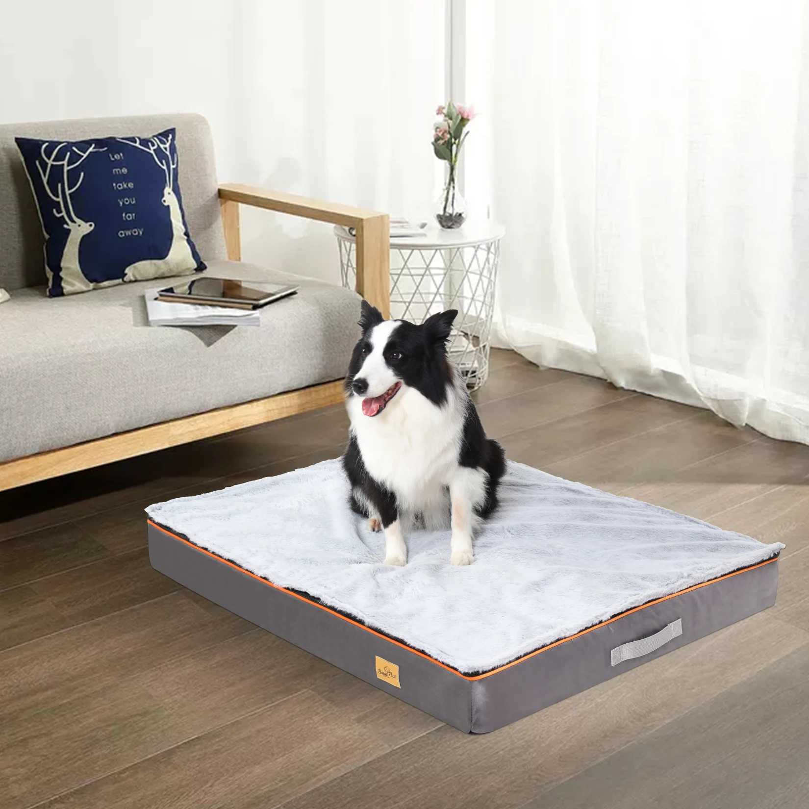 Dog bed with washable cover large pad orthopedic dog bed foam pad pet bed X250412