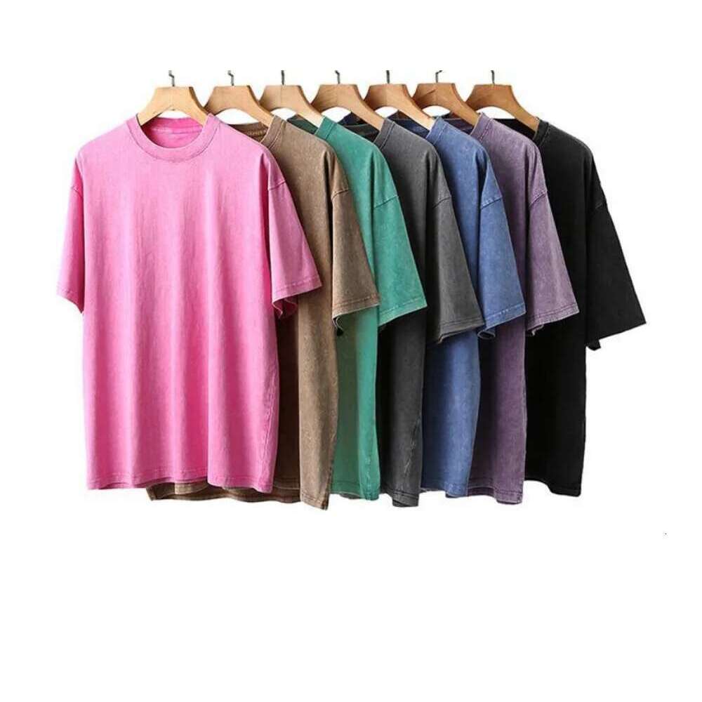 230G Men's 100% Cotton Vintage Short-Sleeved T-Shirt Men Y2k American Retro T Shirt Women Summer Hip Hop Tees Haruku T-Shirts