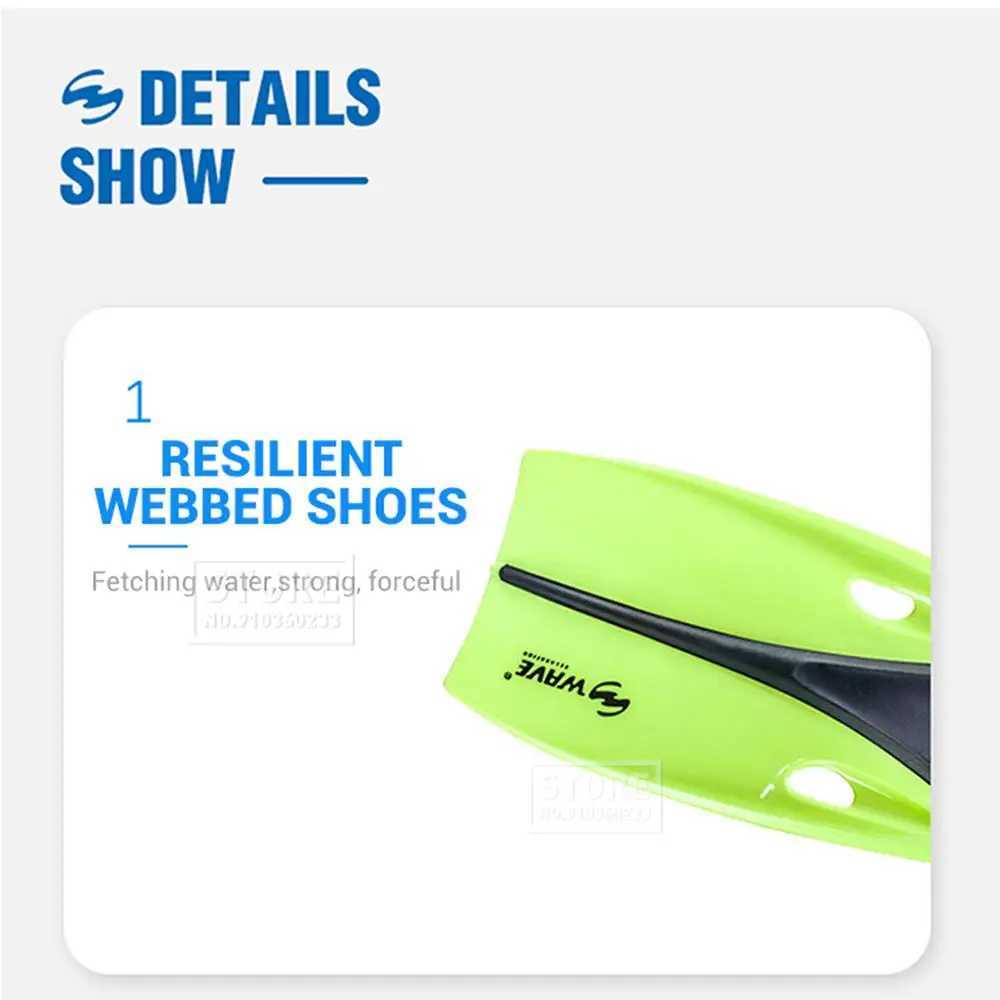 Professional swimming fin adult portable scuba diving long silicone inflatable water sports equipment diving flip coverY250412
