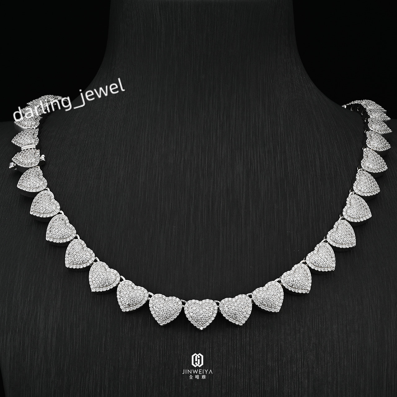 Wholesale Custom 10mm Full Stone Heart Cuban Chain Necklace S925 Silver Moissanite/5A Zircon Jewelry Valentine Gift