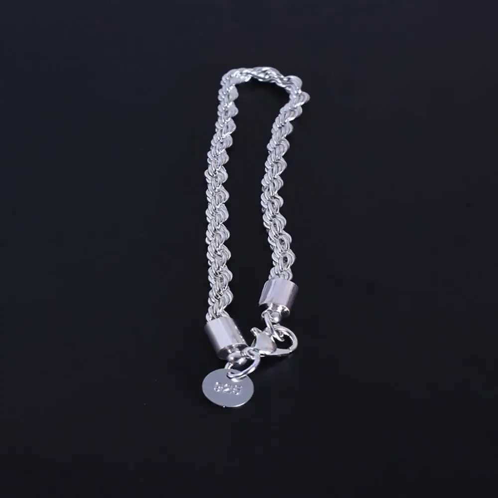 Elegant Womens Bracelet Silver Plated Twist Bangle Cuff Charm Bracelet Clasp Party Fashion Jewelry GiftC250411