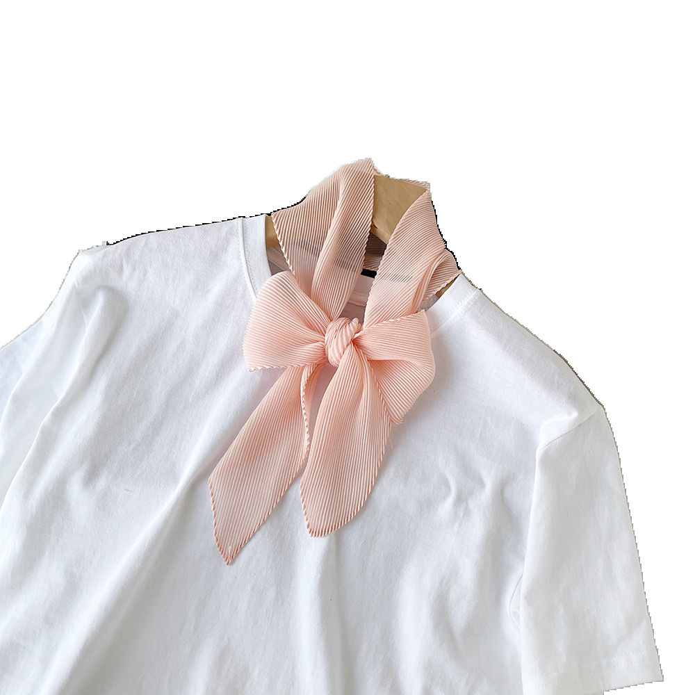 K372 Spring and summer new finale silk scarf female fairy wind hair with monochrome headscarf French niche versatile scarf