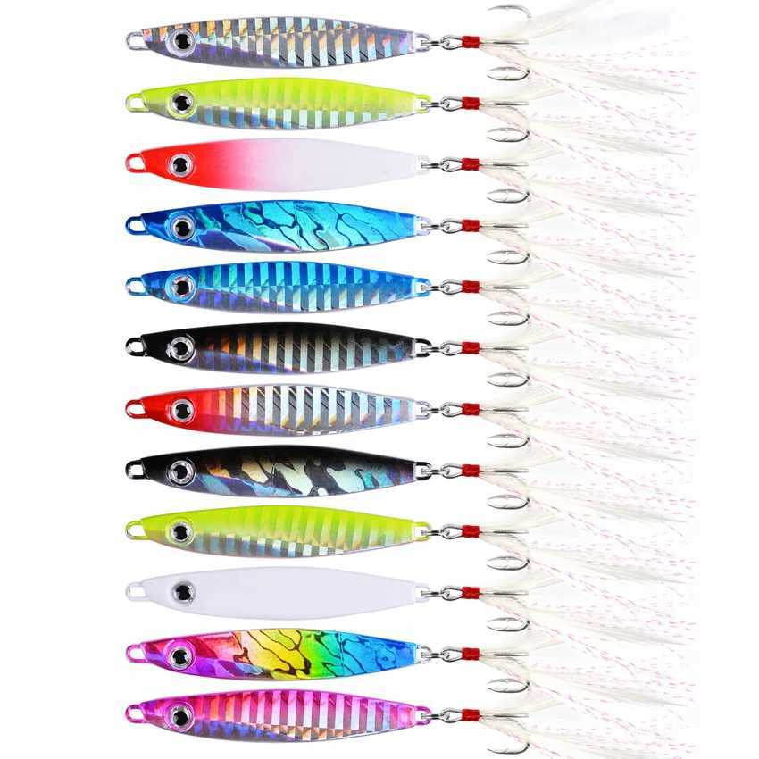 2022 Metal Jig Fishing Lure Weights 7g-40g Trolling Hard Bait Bass Fishing Bait Tackle Trout Jigging Lure Jigs Saltwater Lures Z250411