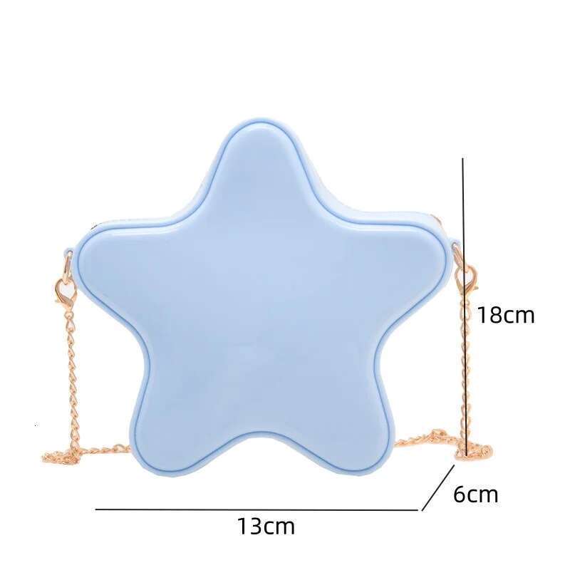 Fashion PVC Women Shoulder New Versatile Solid Color Commuter Crossbody Five Pointed Star Chain Bag Leisure Jelly Bags