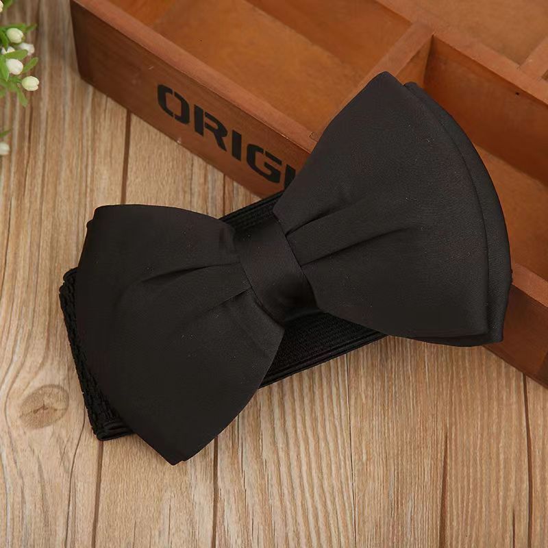 Korean version chiffon bow elastic waistband women's versatile decoration wide waist seal skirt belt dress accessories