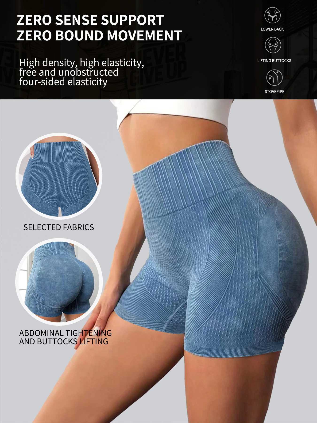 Tight fitting high waisted sexy peach quick drying breathable yoga pants womens running sports and fitness three-point shorts Y250412
