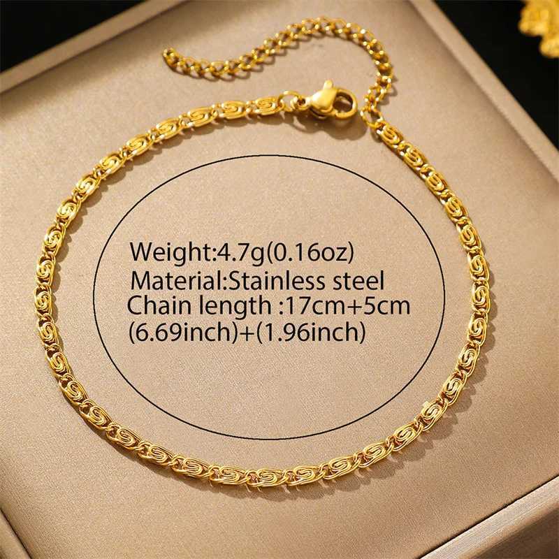 Men Stainless Steel Chain Bracelet for Women Hand Bangle Gold/Silver Color Foot Ankle Anklet Jewelry Accessories DIY GiftC250411