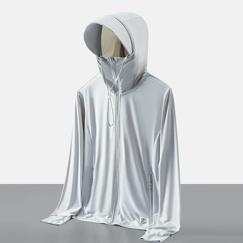 Upf50 Uv Resistant Skin Clothing Summer Outdoor Sun Protection Clothing Ice Silk Elastic Windbreaker Jacket Mens and Womens Sun Protection Shirts