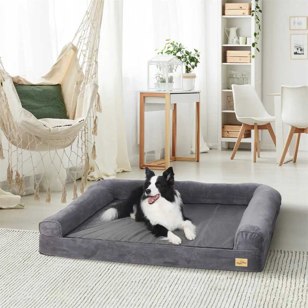 Dog bed super large orthopedic pet cushion sofa sleep mattress with removable washable cover soft sponge foam X250412