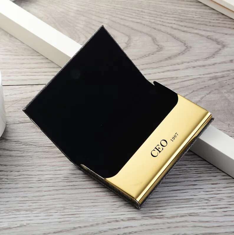 Custom Personalized Business Card Holder Wallet with Names Groomsman Designer Cardholders Fathers Day Gifts for Him ddmythur