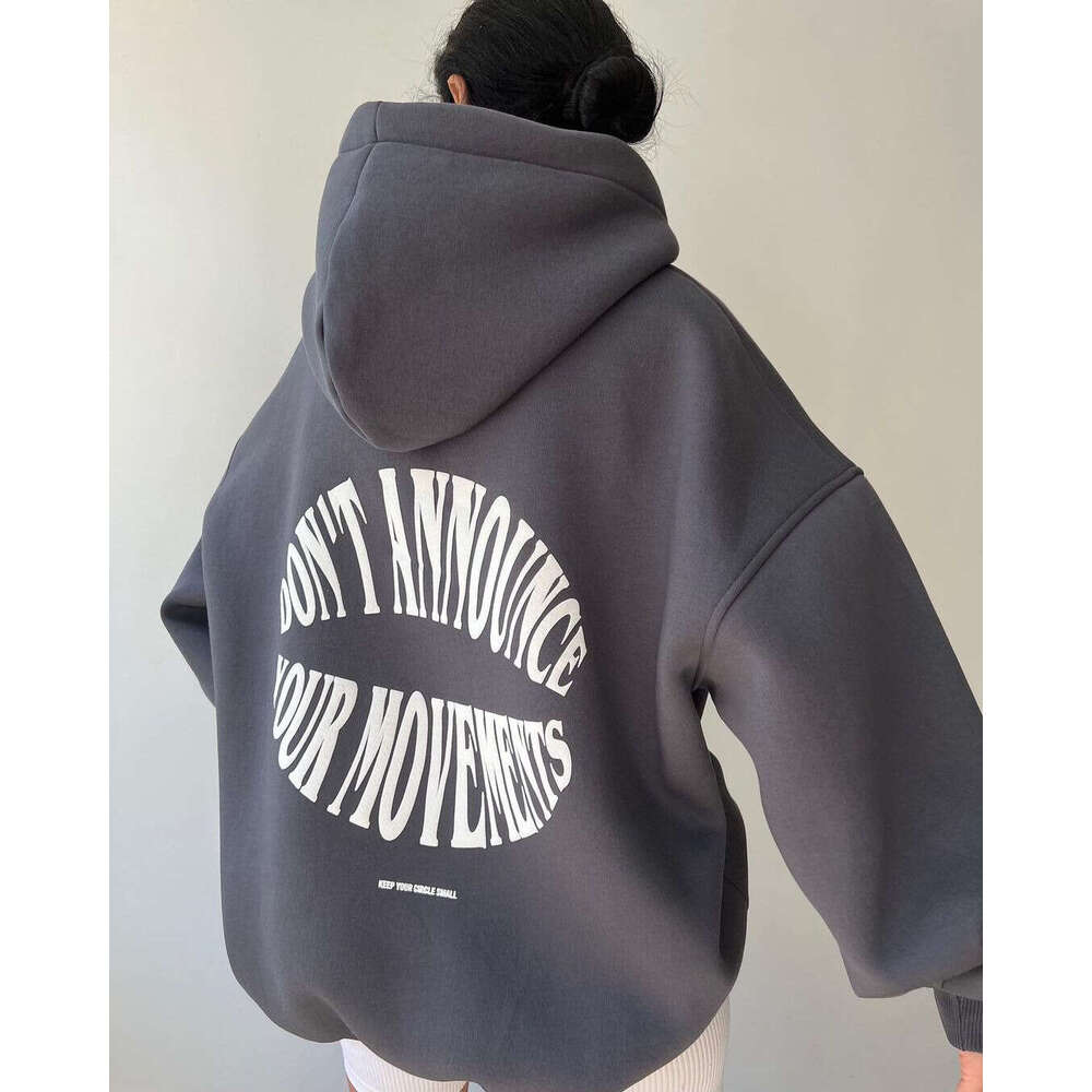 European and American women casual fashion letter printed versatile top long sleeved hooded sweatshirt for women