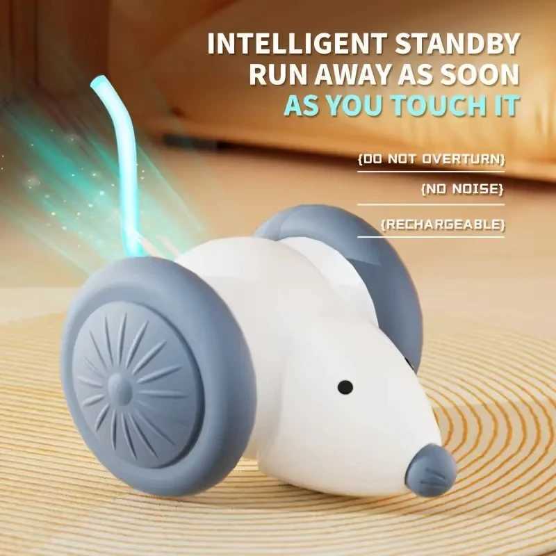 Pet toy interactive cat toy electric mouse car - with intelligent barriers to avoid automatic teasing of pet products Y250412