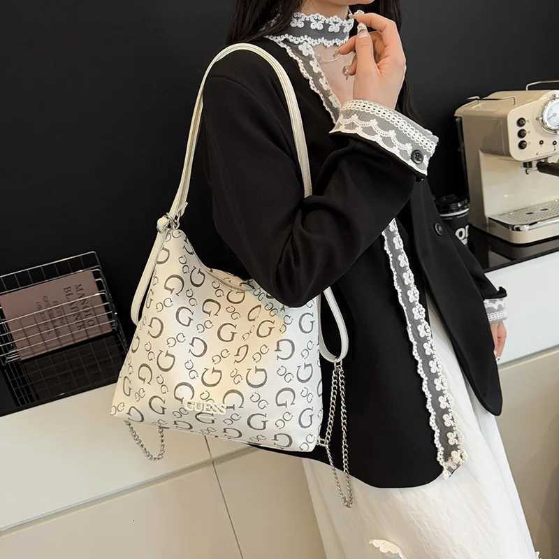 European Style Backpack - Luxury Printed Tote Bag for Students Trendy Underarm Satchel with Unique DesignW251111