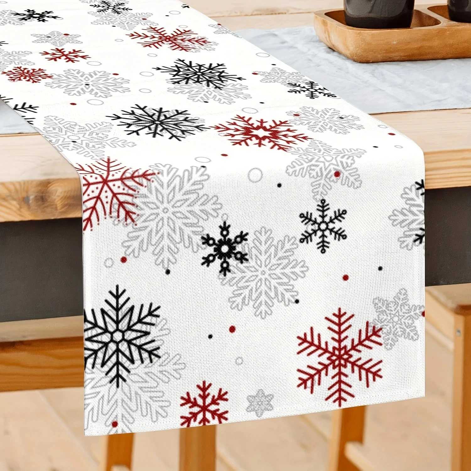 Christmas Halloween Christmas Table Flag Christmas Happy Snowflake Tablecloth Decoration Home Dining Table Holiday Party Supplies Decorati Y251113