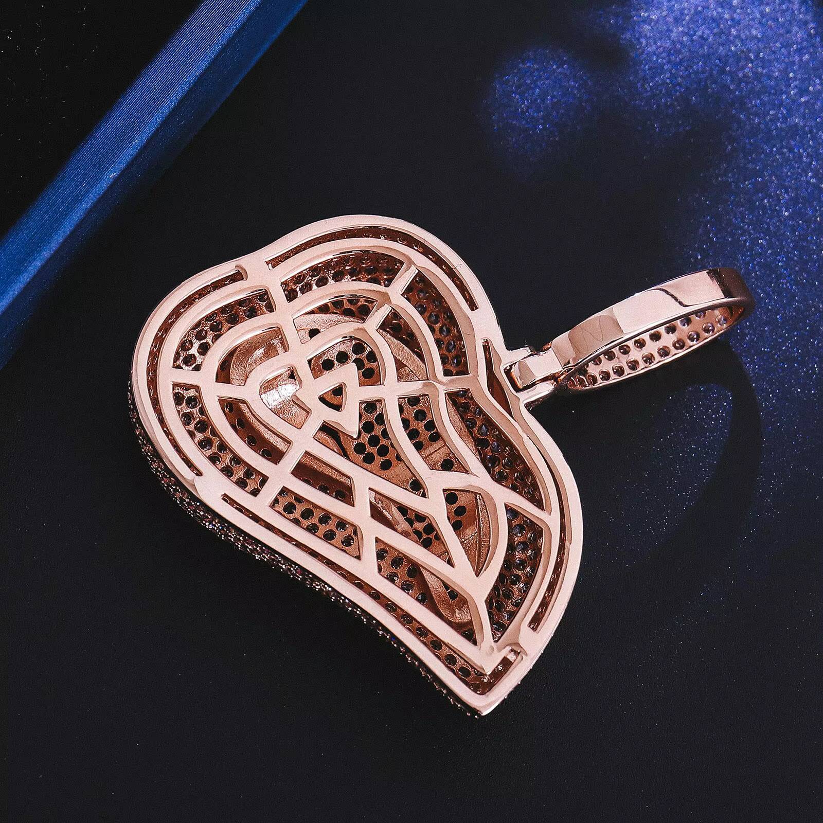 Fine Jewelry Customization 925 Sterling Silver Hip Hop Pendant Vvs Moissanite Diamond Lips Teeth Rose Gold Personalized Pendant