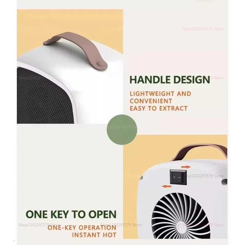 Portable Compact Mini Heater Home Quiet Fast for Indoor Office Heating 500W PTC Ceramic Warm Air Warmer for Winter Warmer Fan Y251113