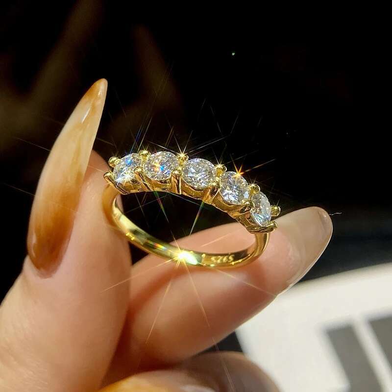 GRA Real 1.5CT Eternity Band Moissanite Rings for Women Gift 925 Sterling Silver Brilliant Diamond Wedding Luxury Fine Jewelry